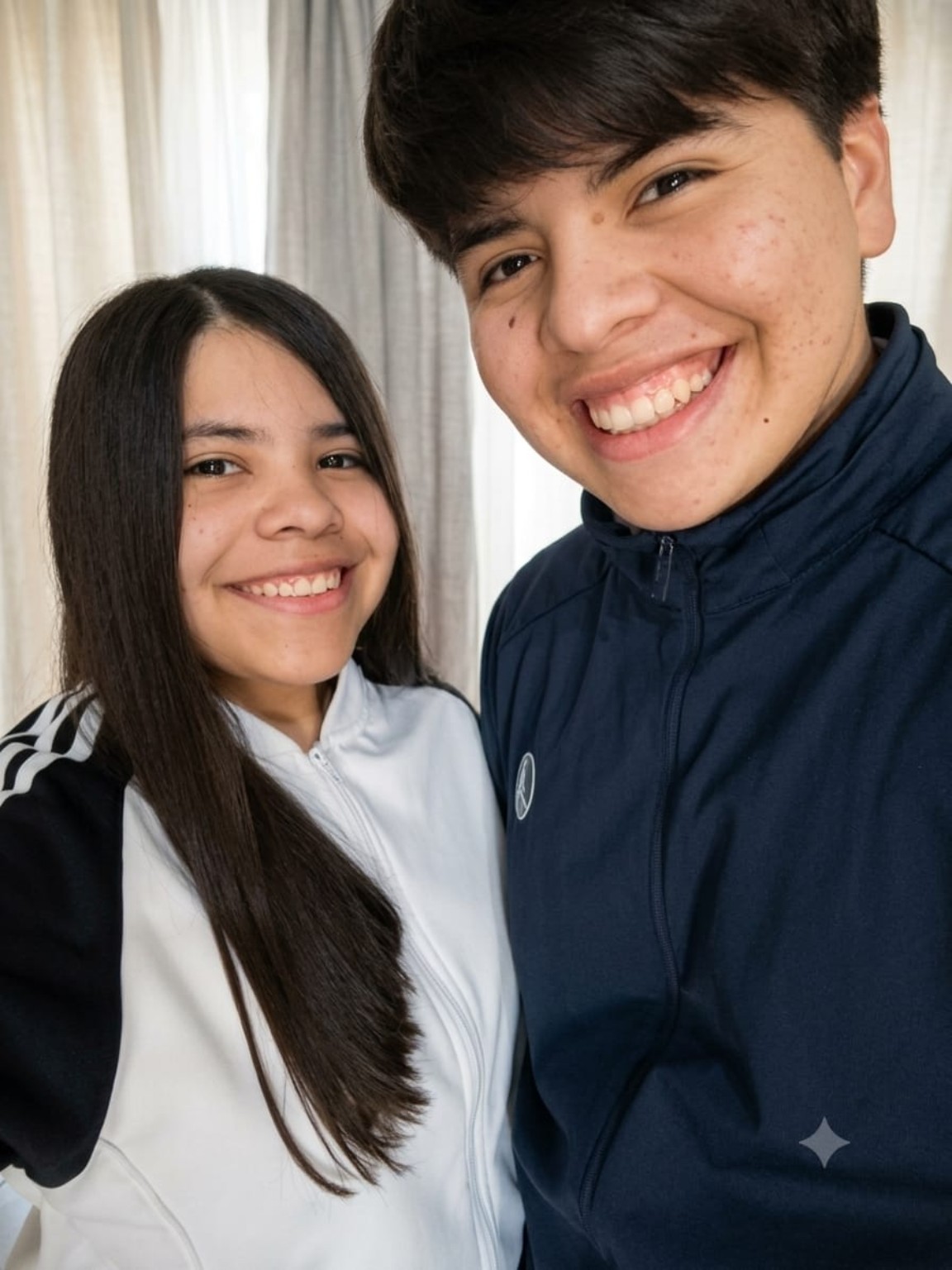 Pía y Alejo sonriendo